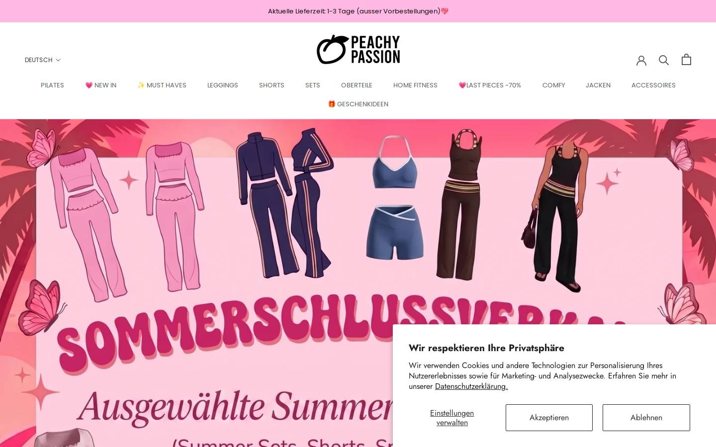 PeachyPassion homepage screenshot