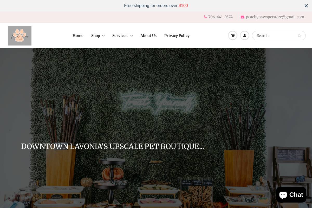 peachypawspets.com homepage screenshot