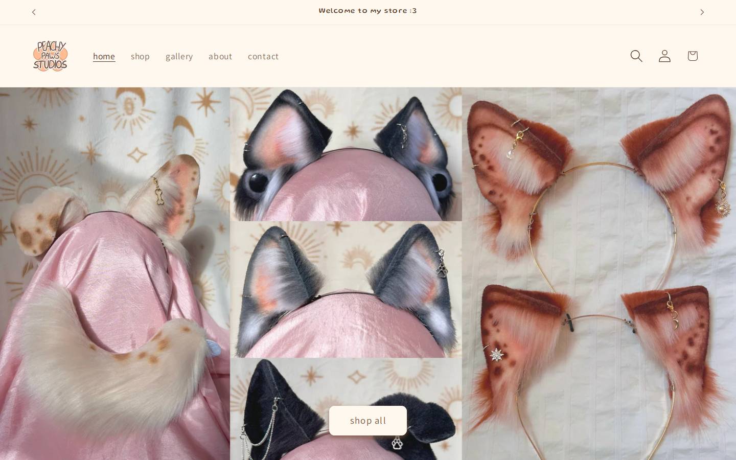 peachypawsstudios.com homepage screenshot