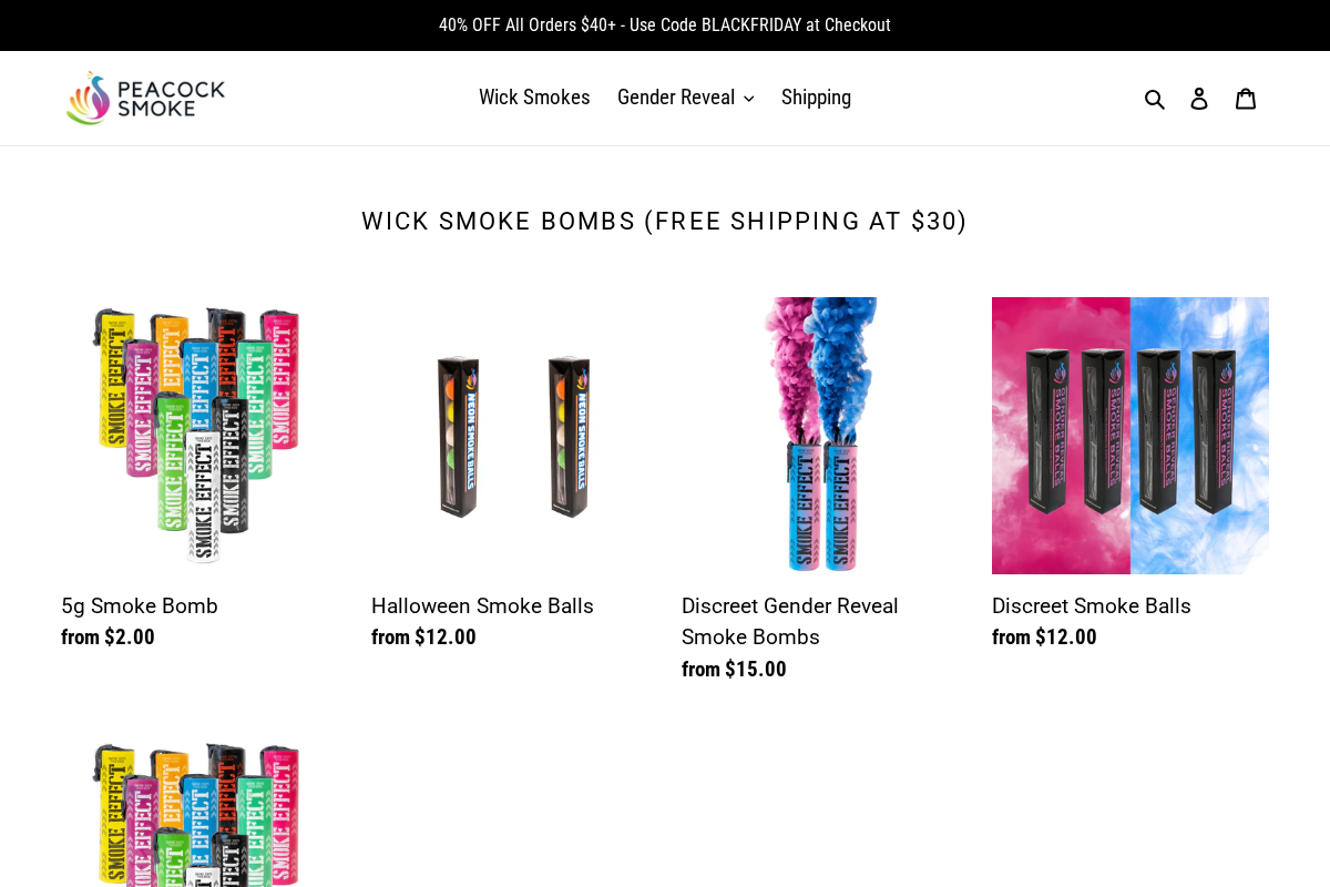 peacocksmoke.com homepage screenshot