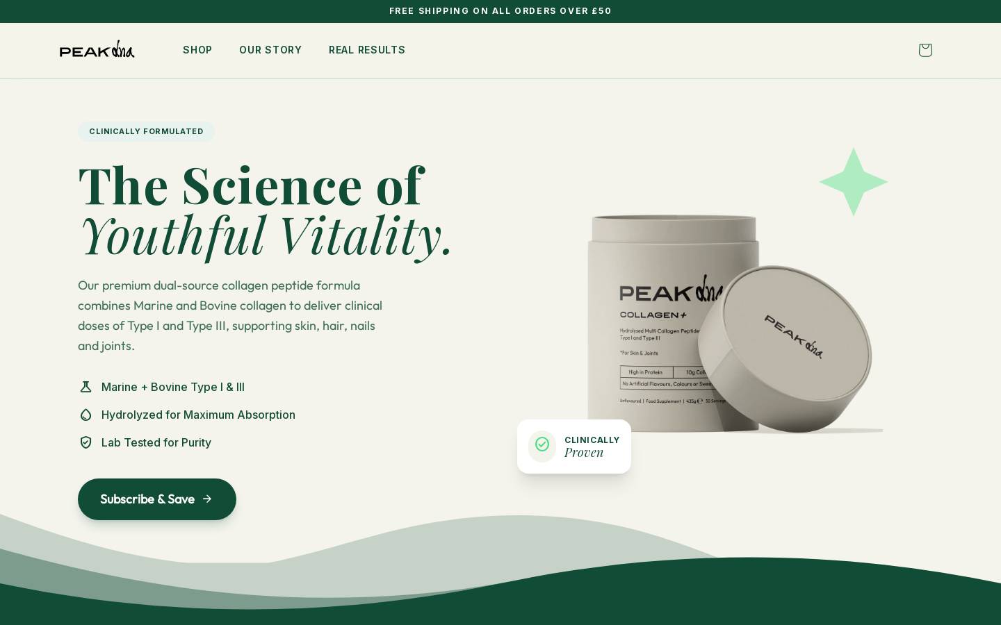 peak-dna.com homepage screenshot