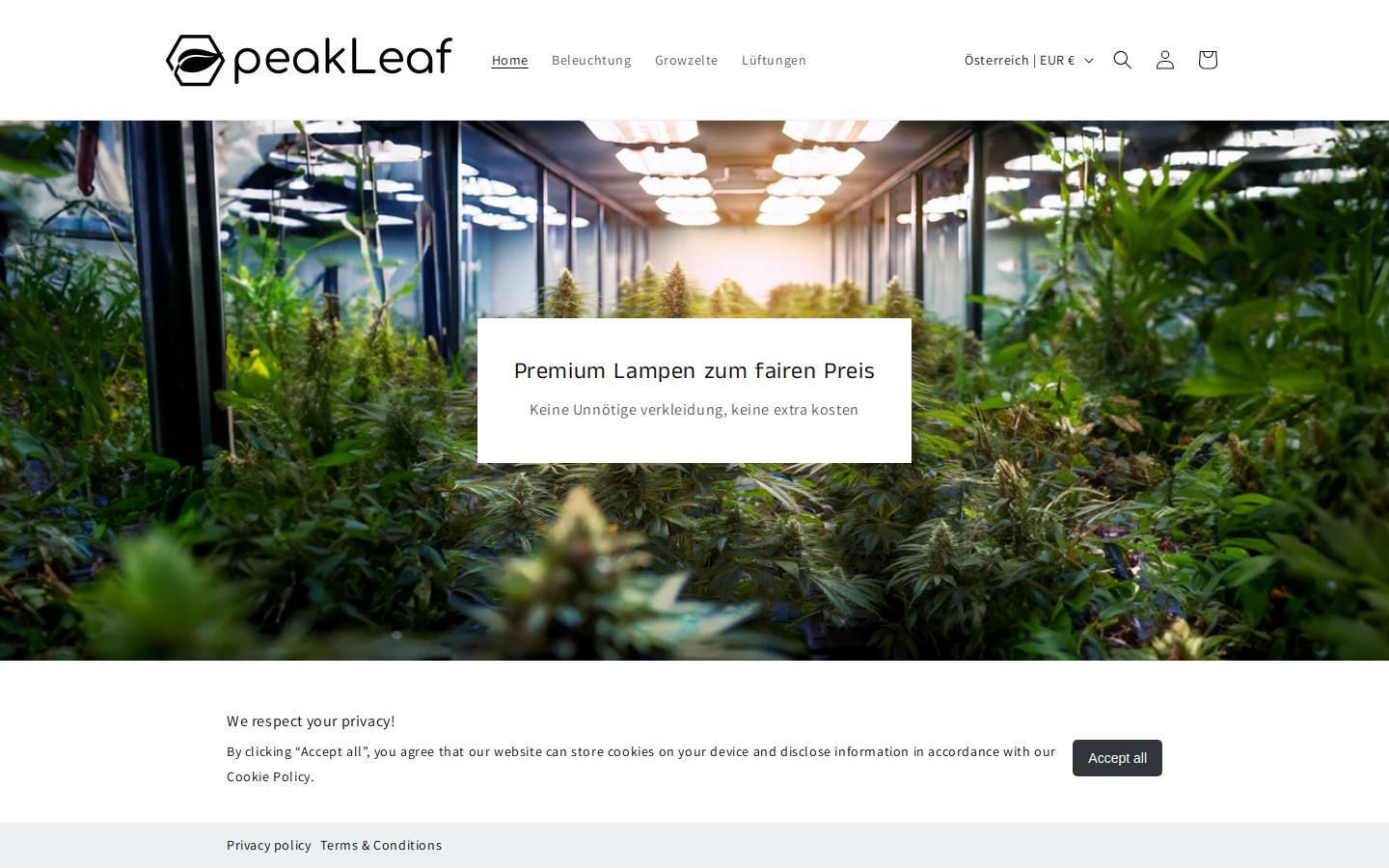 peak-leaf.com homepage screenshot