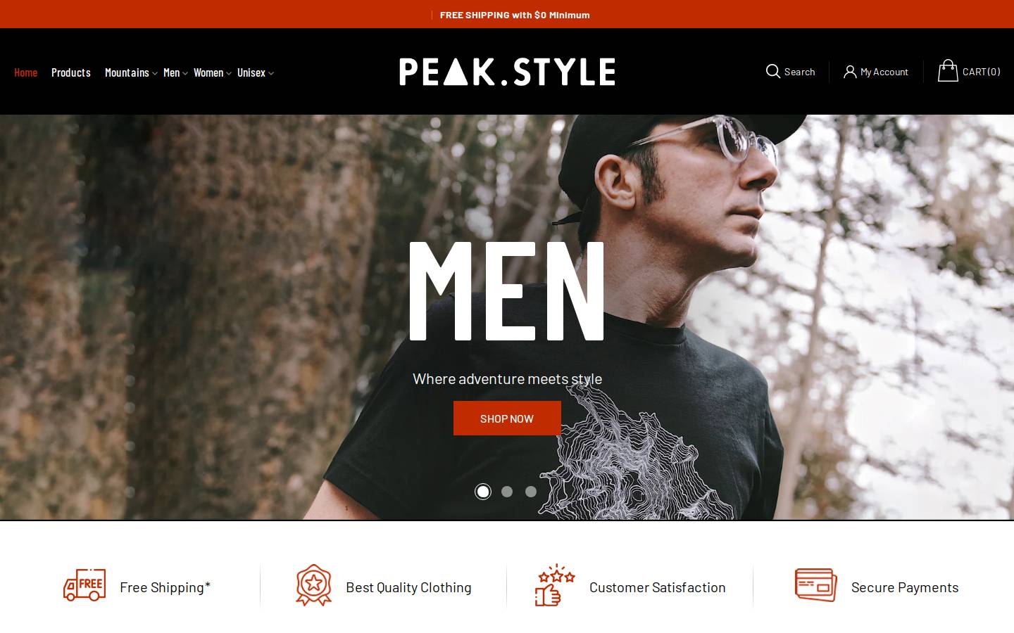 peak.style homepage screenshot