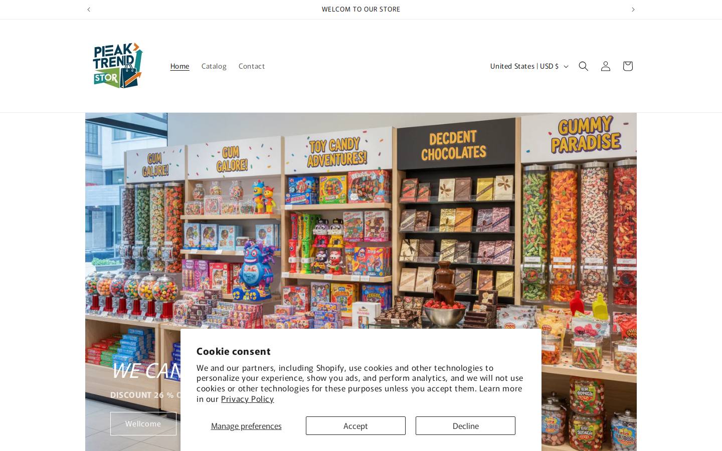 peakcorpwholesale.com homepage screenshot