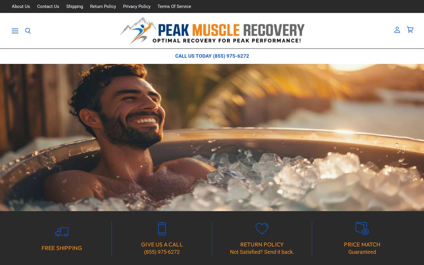 peakmusclerecovery.com homepage screenshot