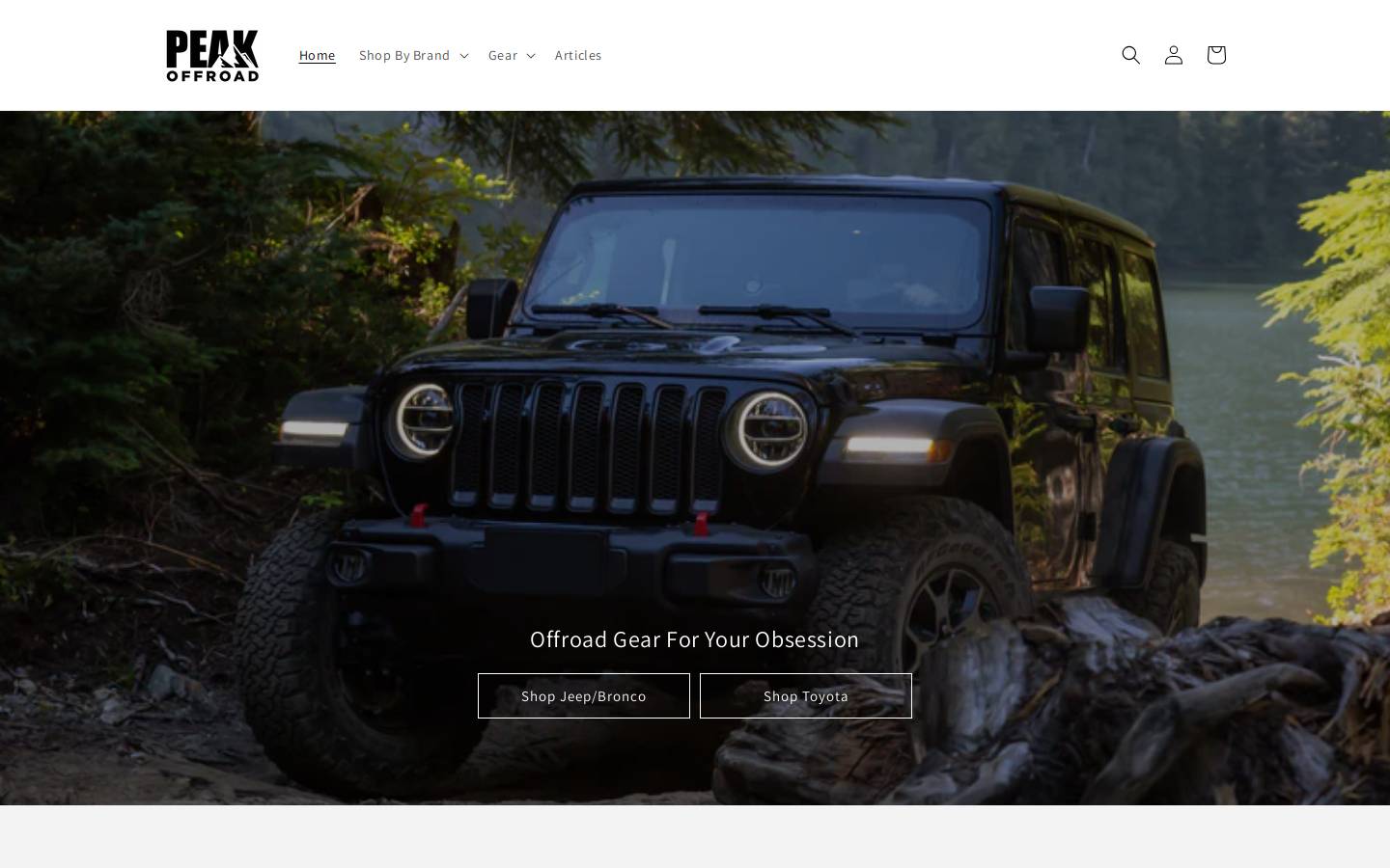 peakoffroad.com homepage screenshot