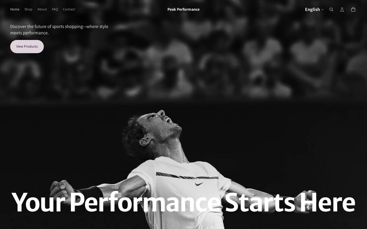 Peakperformance homepage screenshot