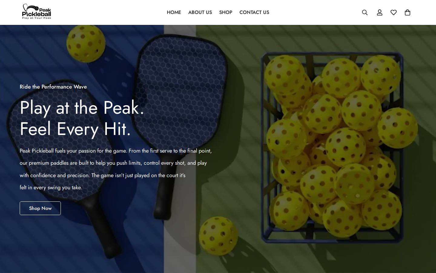 peakpickleball.store homepage screenshot