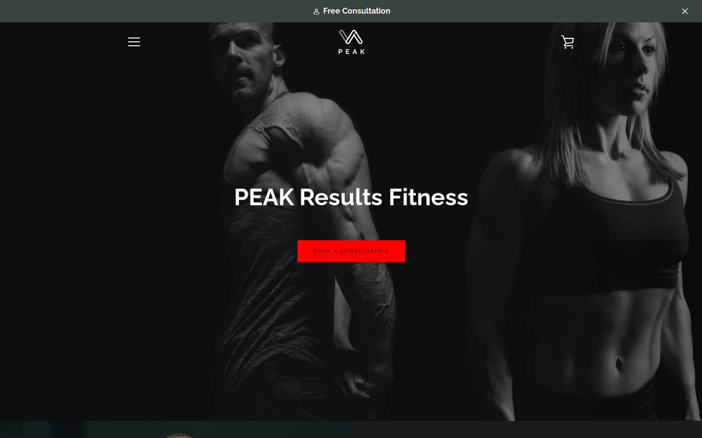 peakresultsfitness.com homepage screenshot
