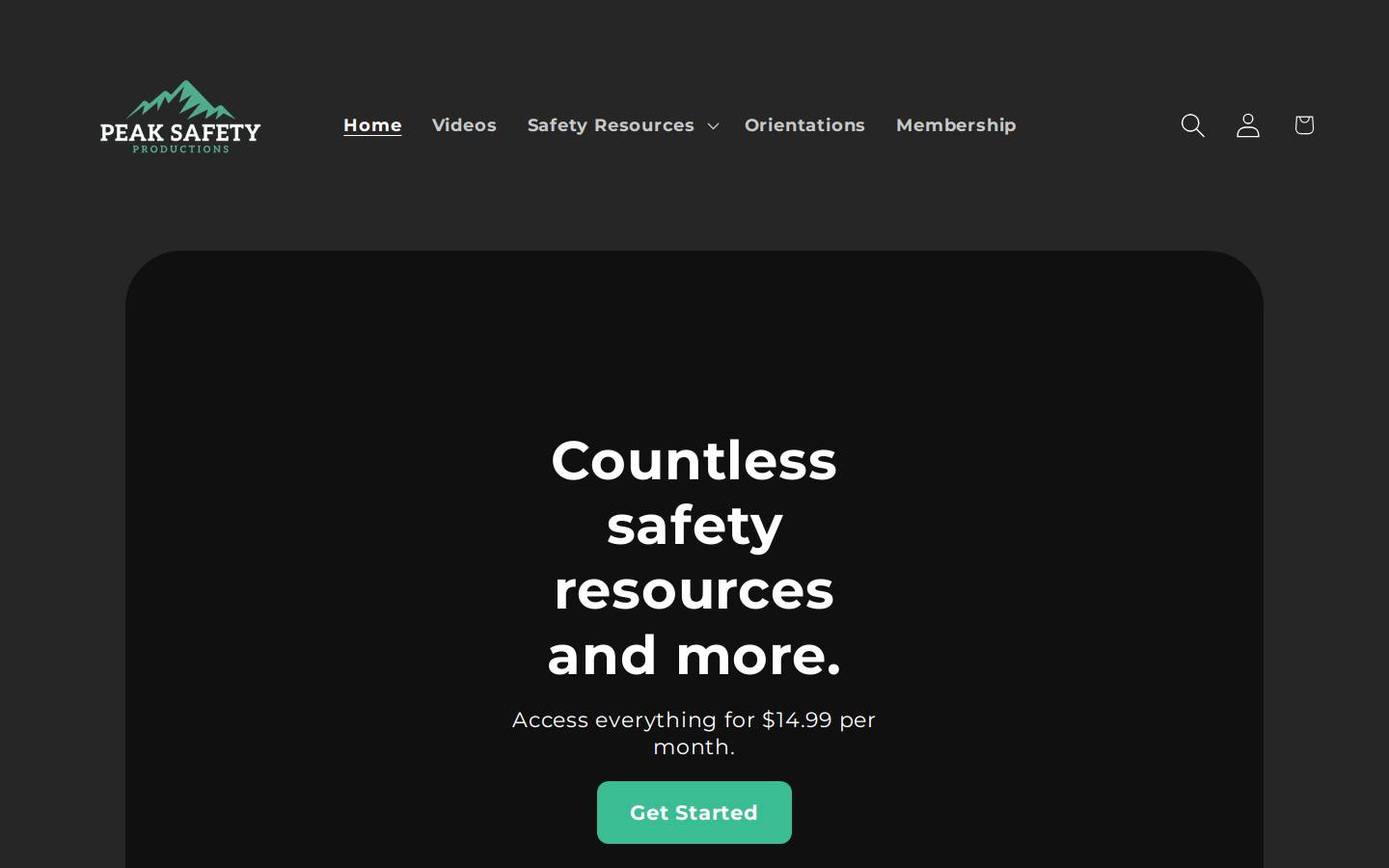 peaksafetyproductions.com homepage screenshot