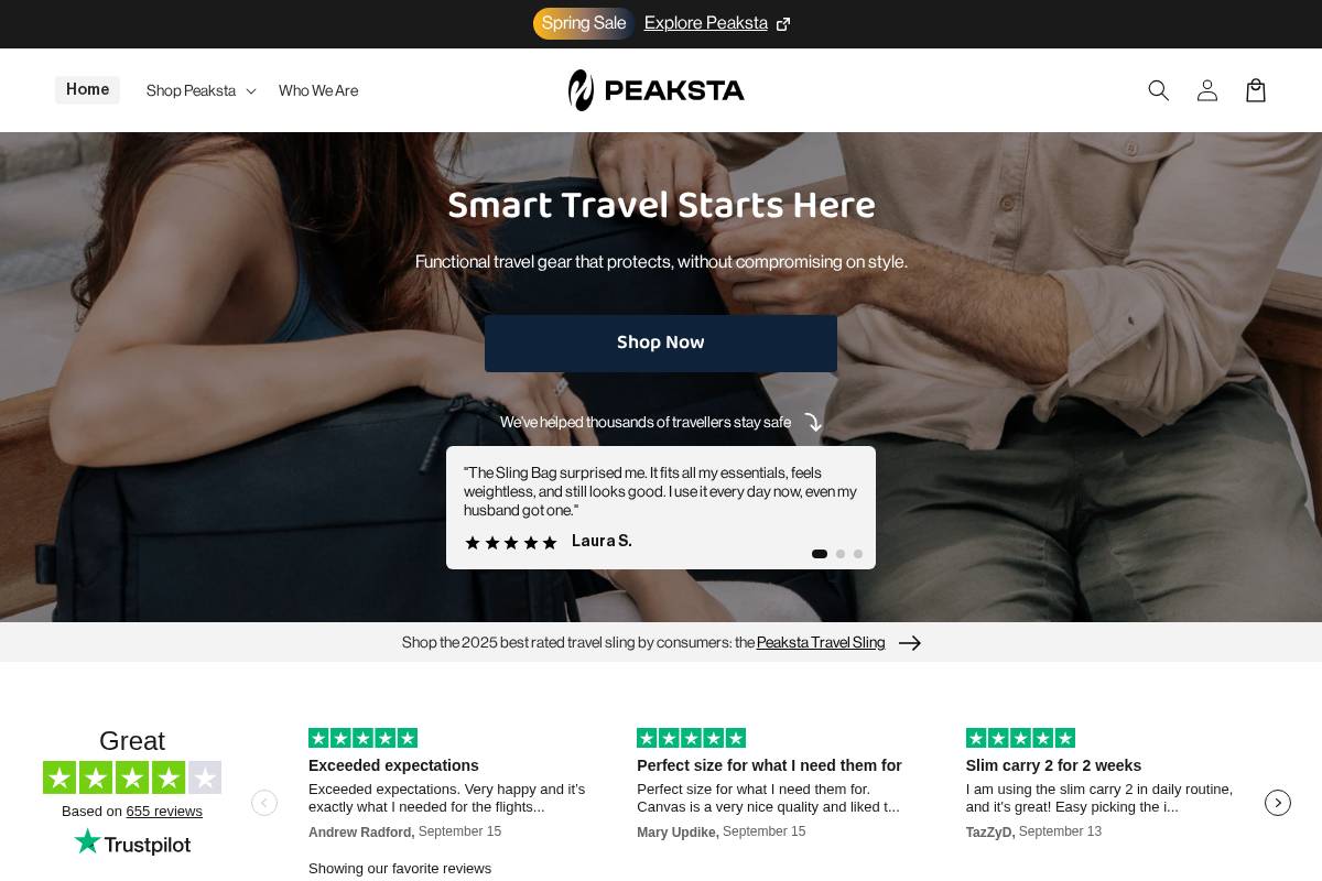Peaksta homepage screenshot