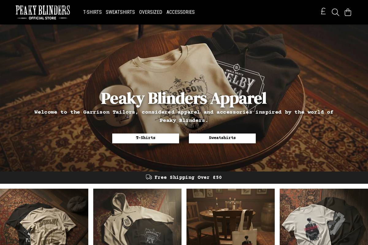 Peakyblinders homepage screenshot