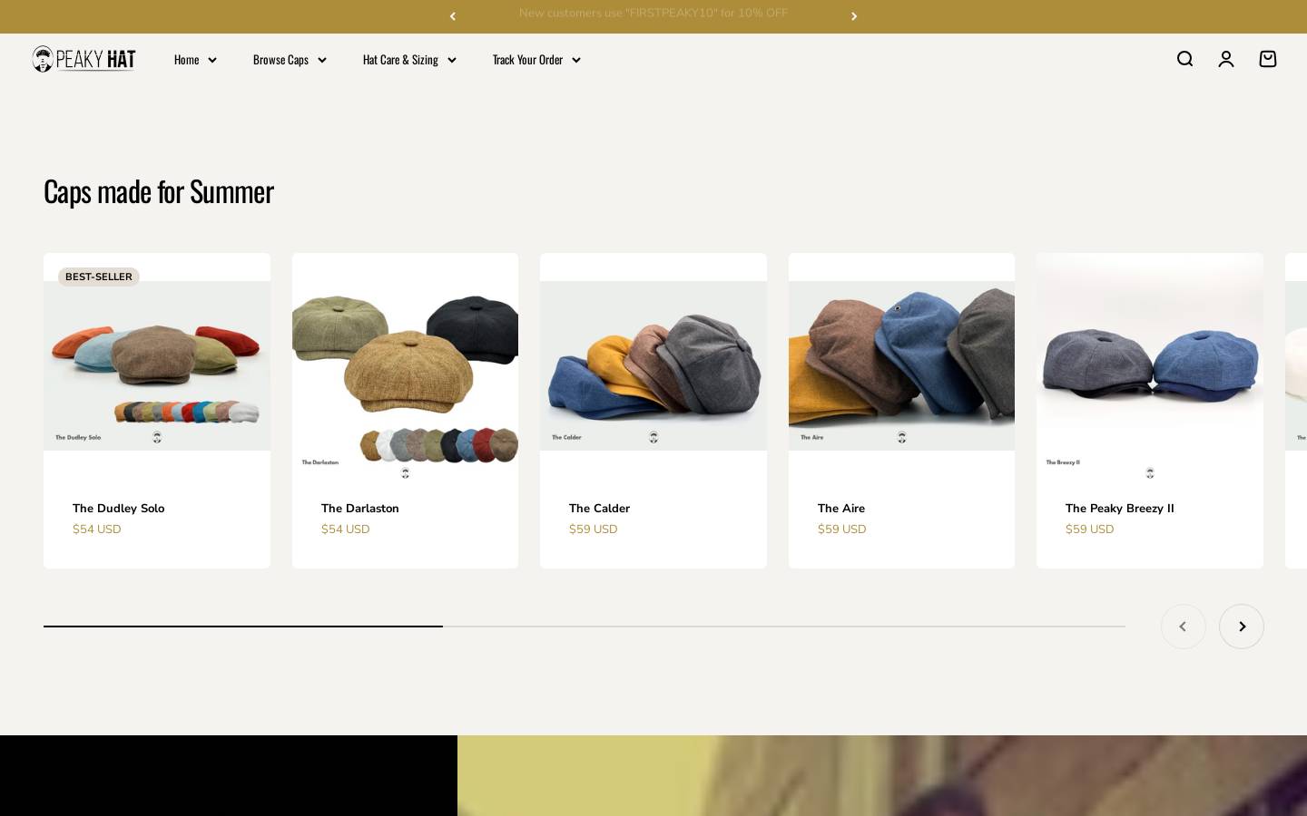 peakyhat homepage screenshot