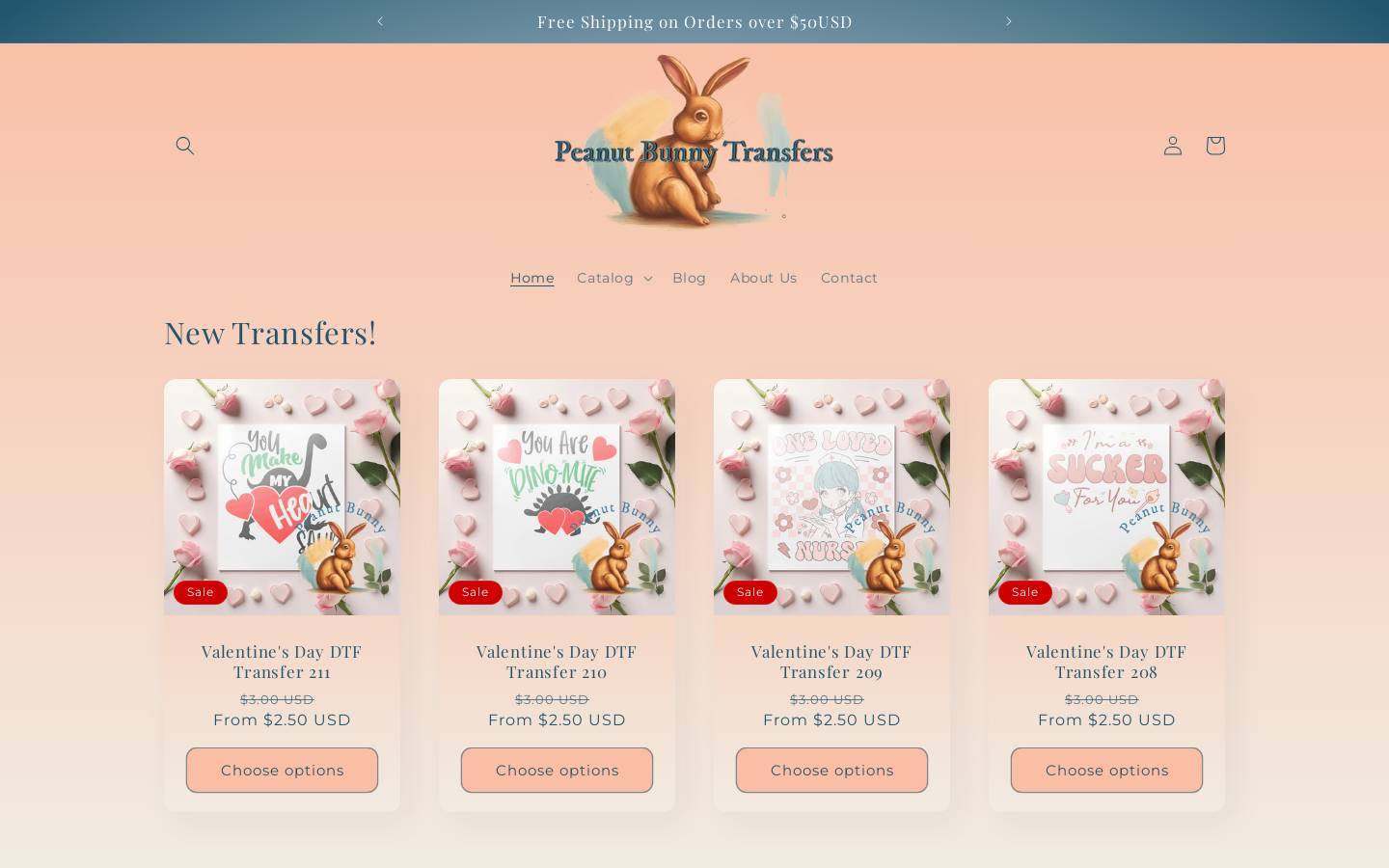 peanutbunnytransfers.com homepage screenshot