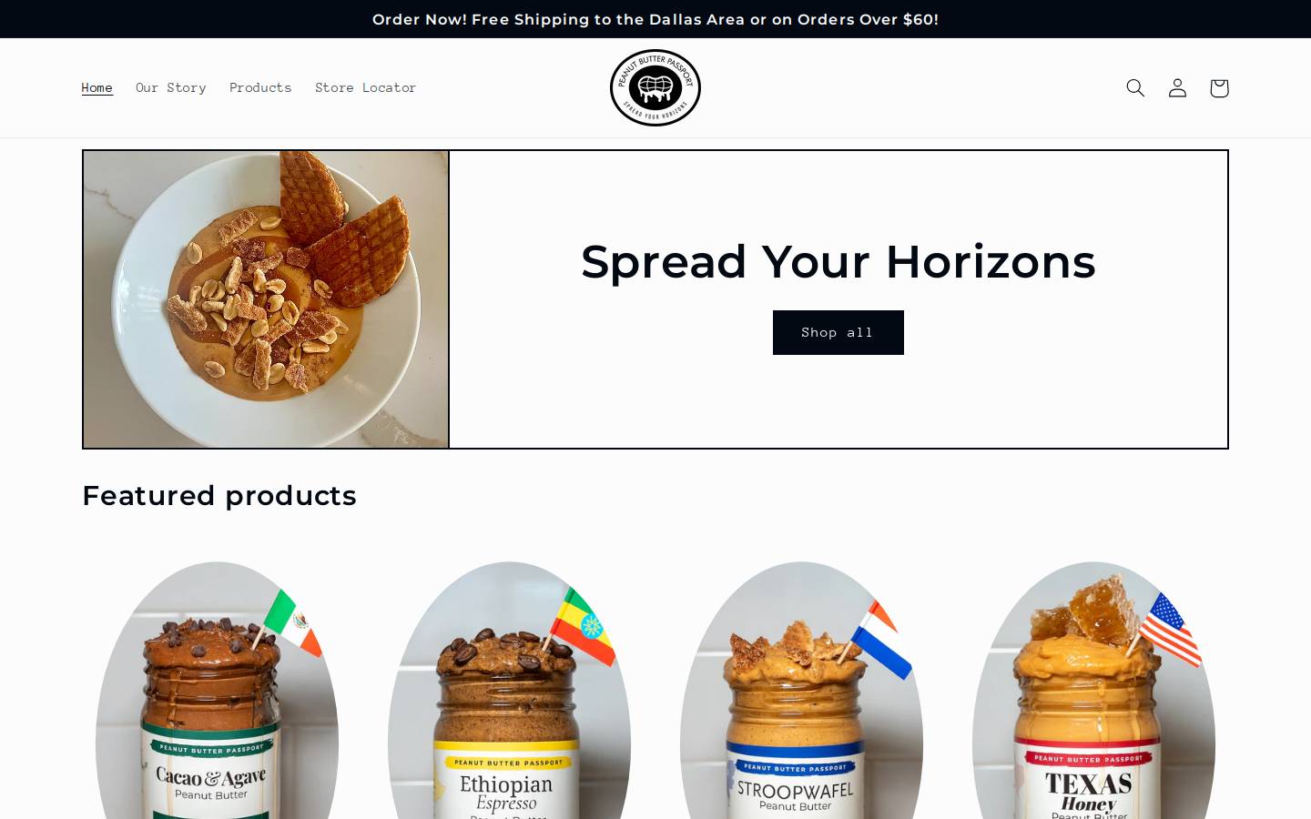 peanutbutterpassport.com homepage screenshot