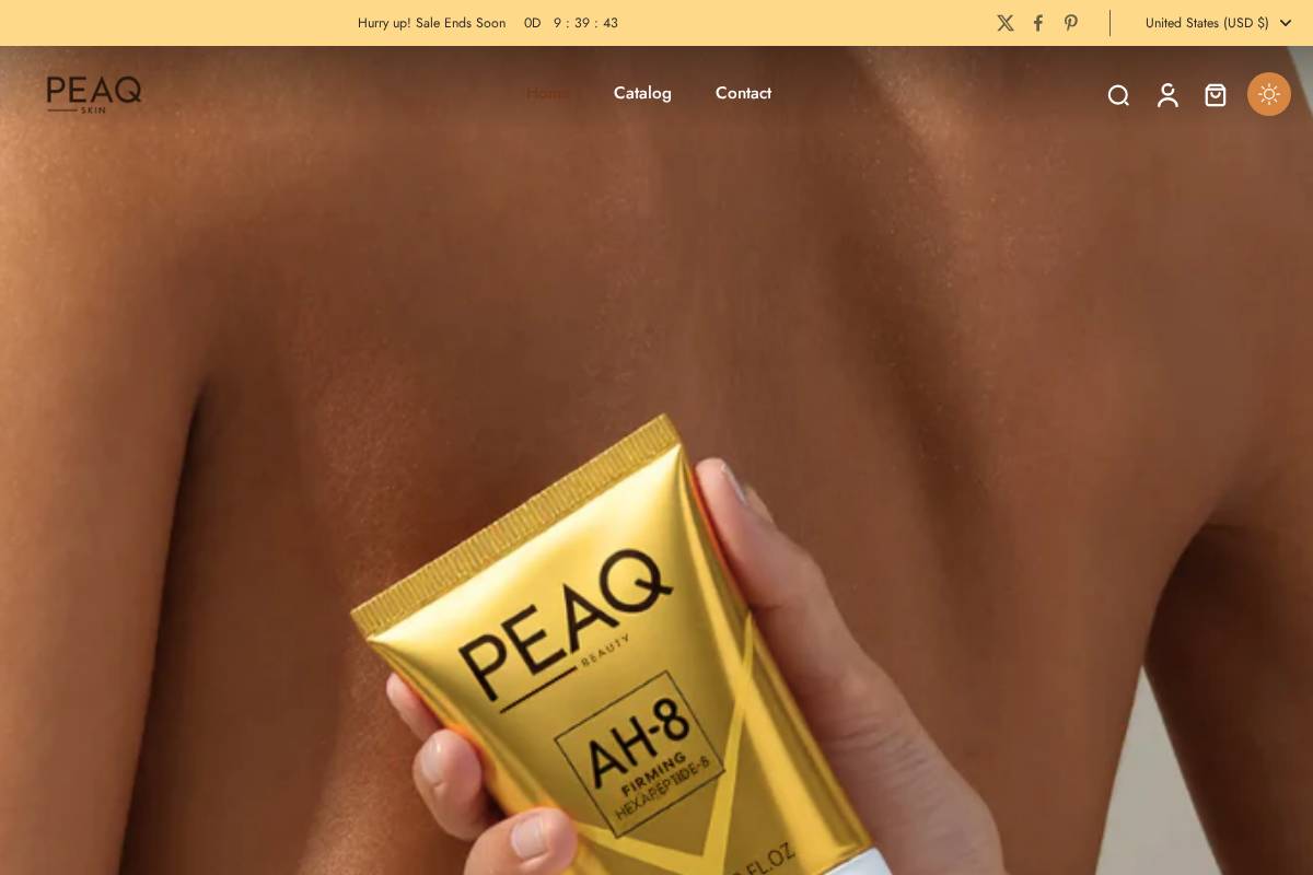 PEAQ homepage screenshot