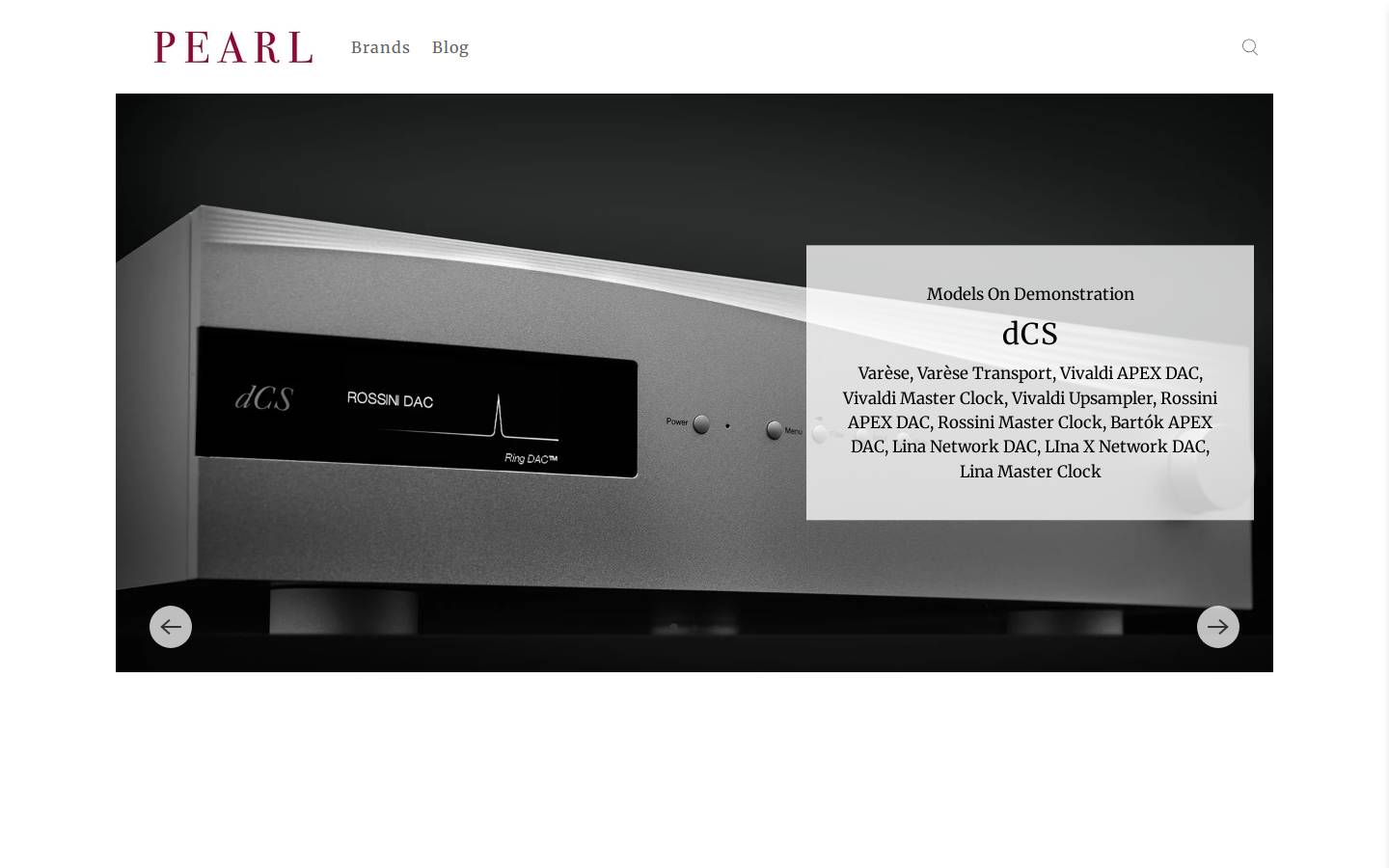 pearlaudiovideo.com homepage screenshot