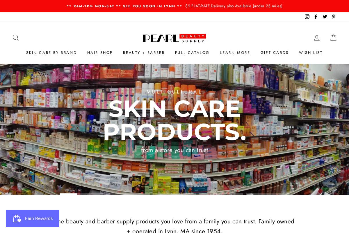 pearlbeautysupply.com homepage screenshot