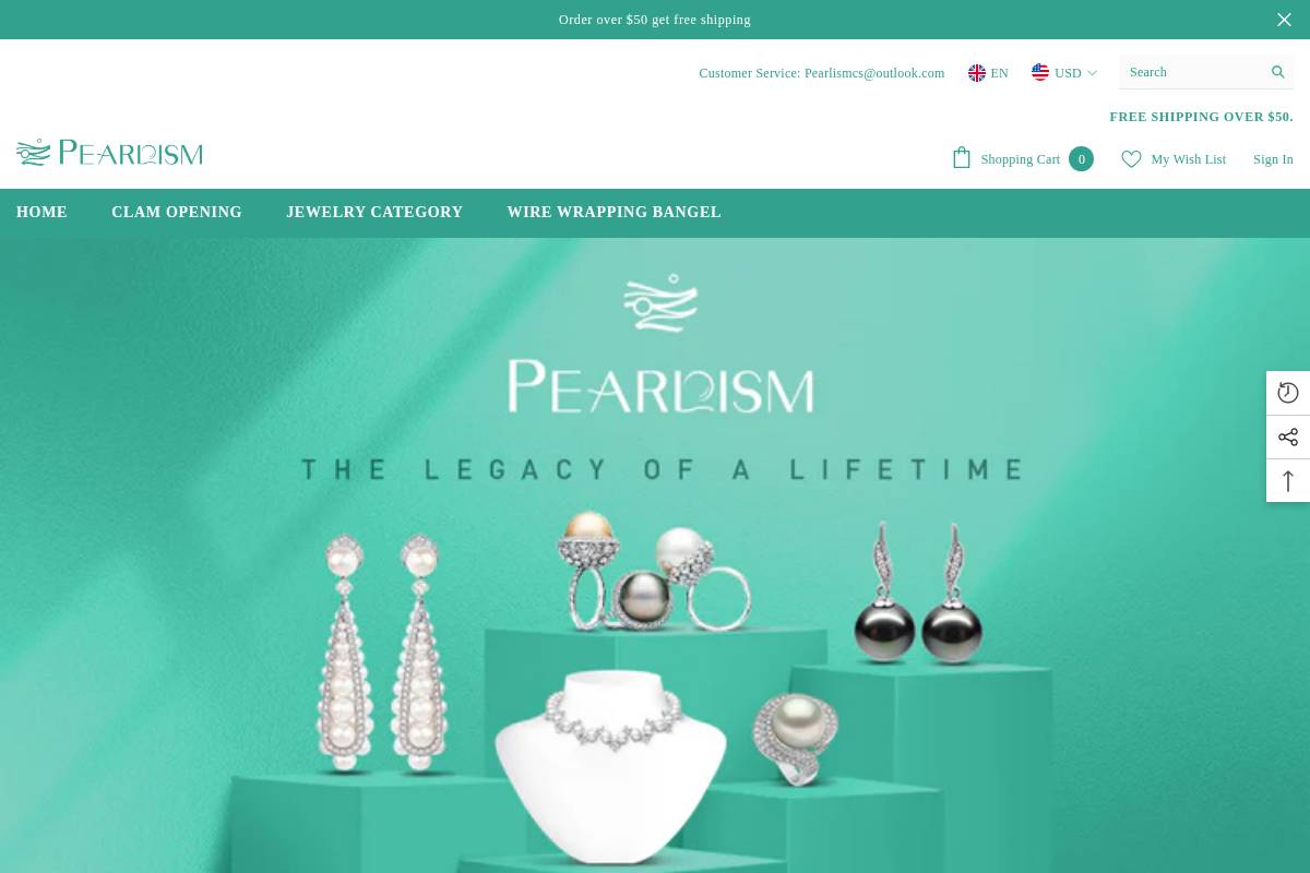 Pearlism homepage screenshot