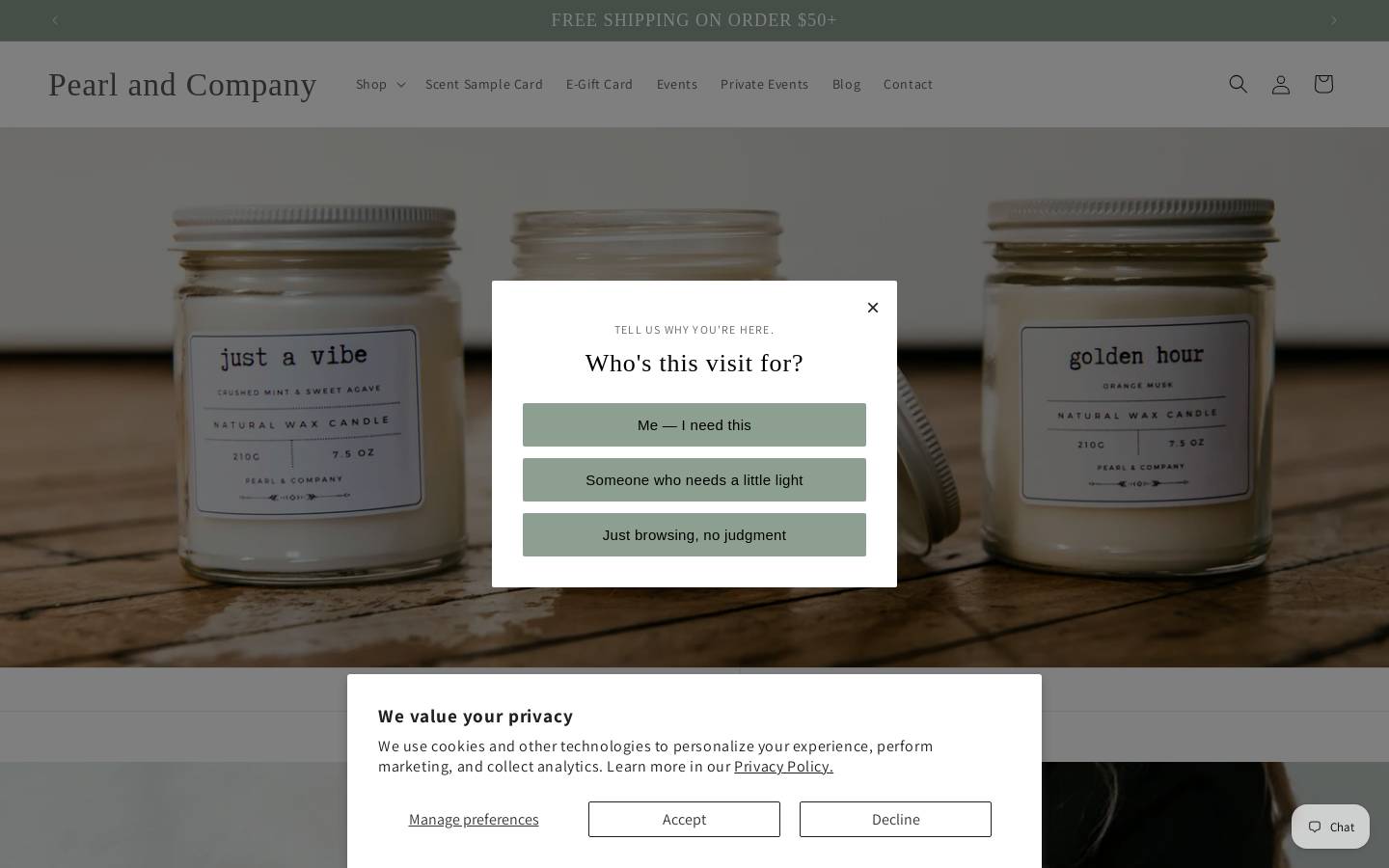 pearlncompany.com homepage screenshot
