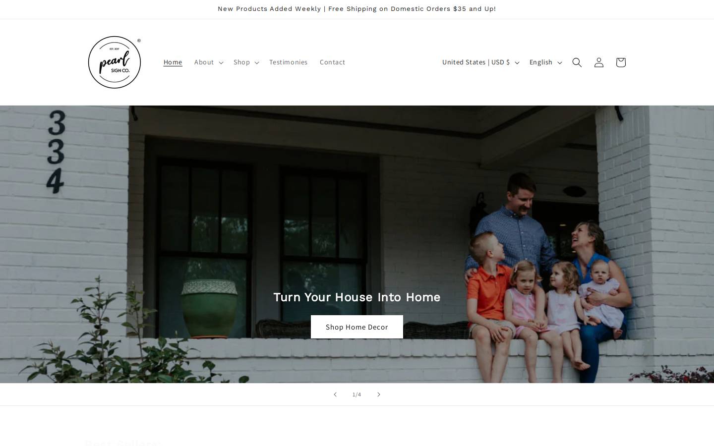 pearlsignco.com homepage screenshot