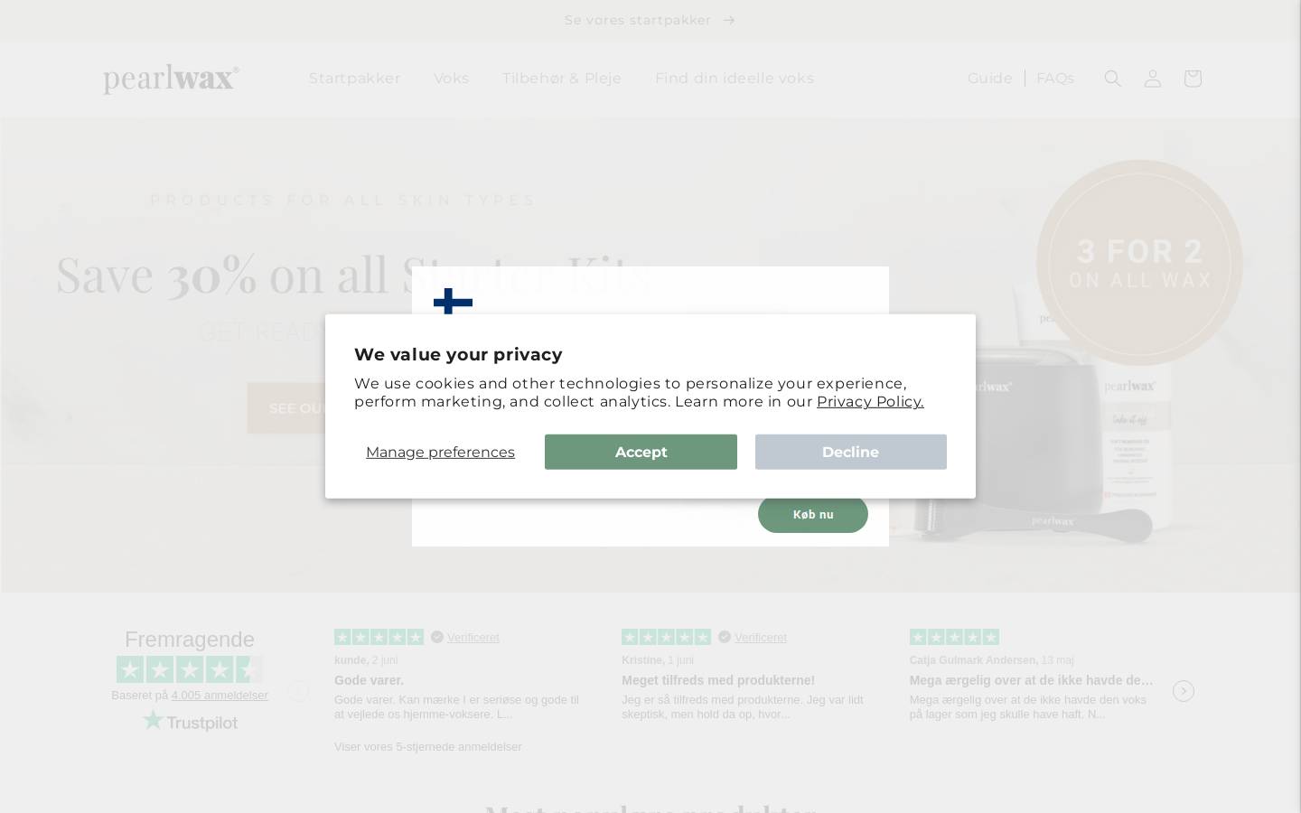 Wax Pearl homepage screenshot