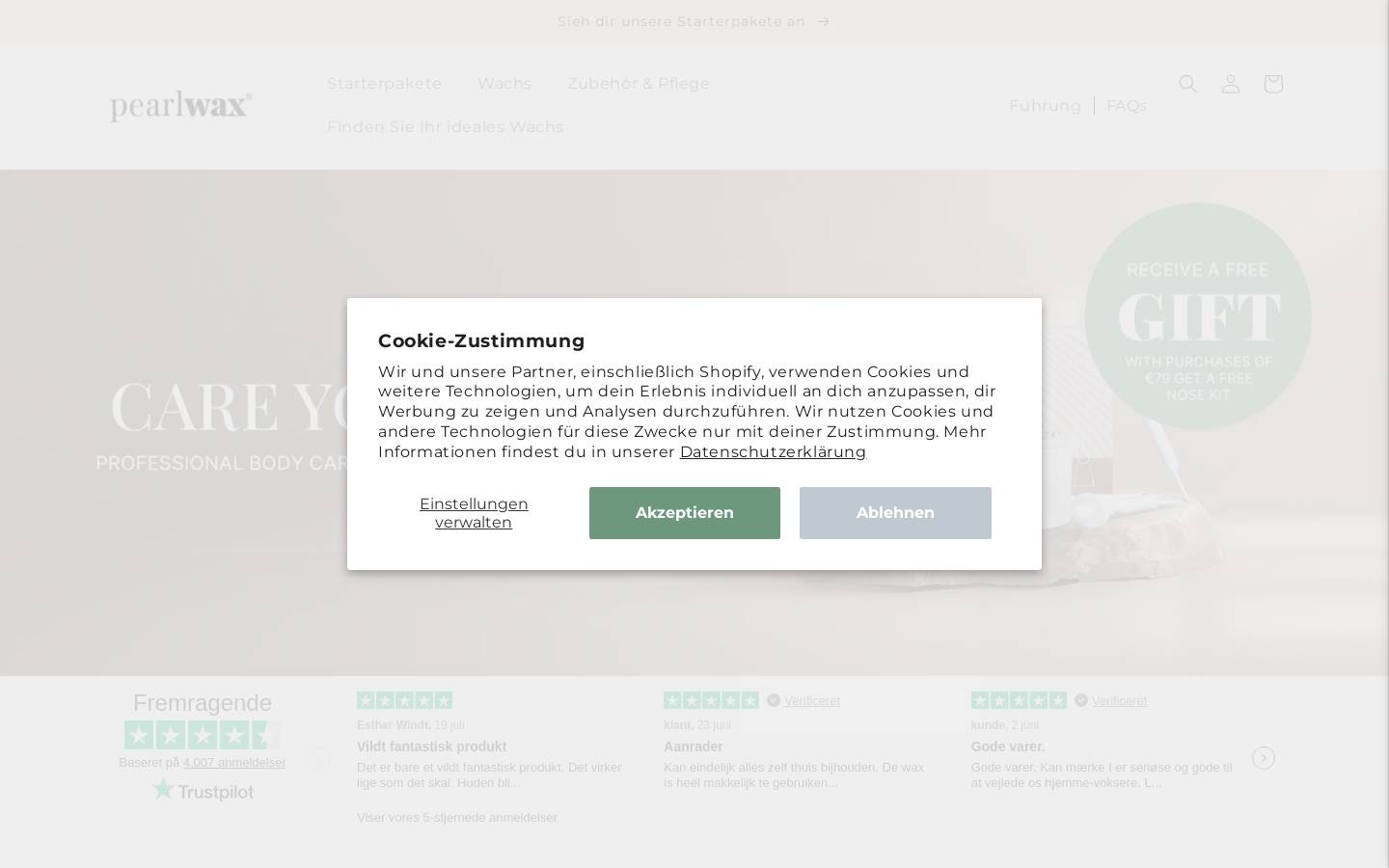 Pearlwax homepage screenshot