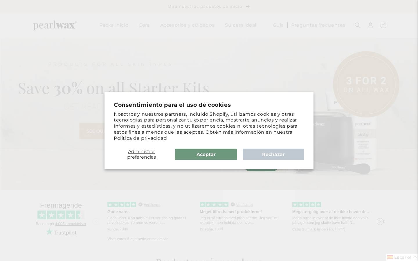 Wax Pearl homepage screenshot
