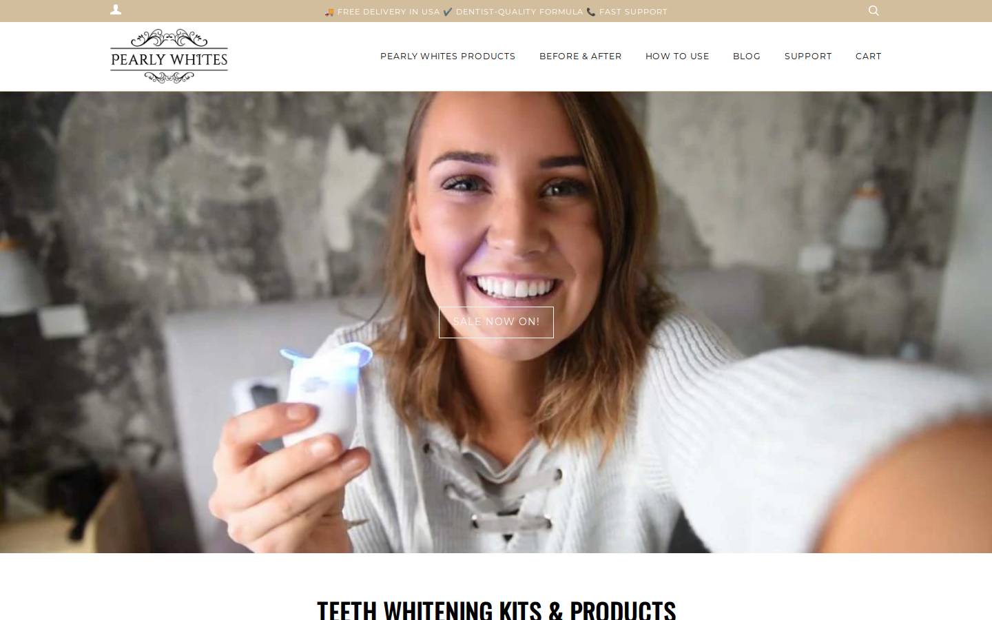 PearlyWhites homepage screenshot