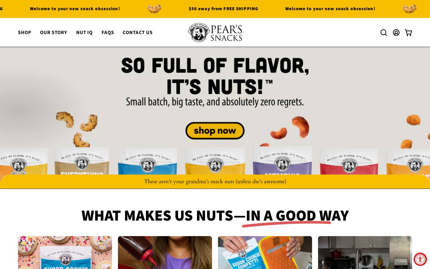 pearsgourmet.com homepage screenshot