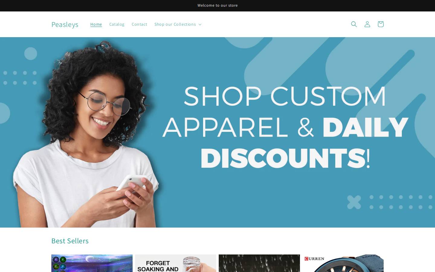 peasleys.com homepage screenshot