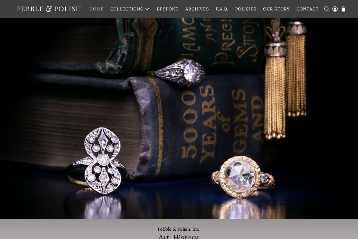 Pebble & Polish homepage screenshot