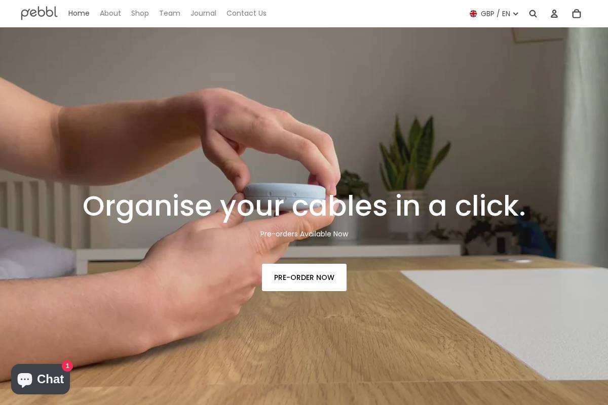 pebblinnovations.com homepage screenshot