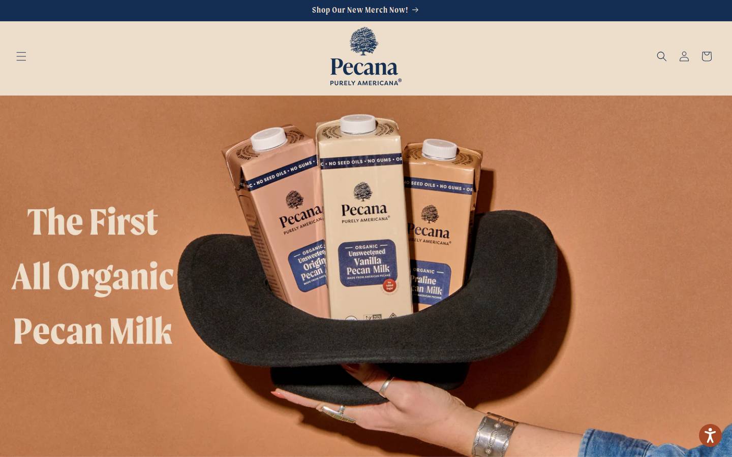 pecanamilk.com homepage screenshot