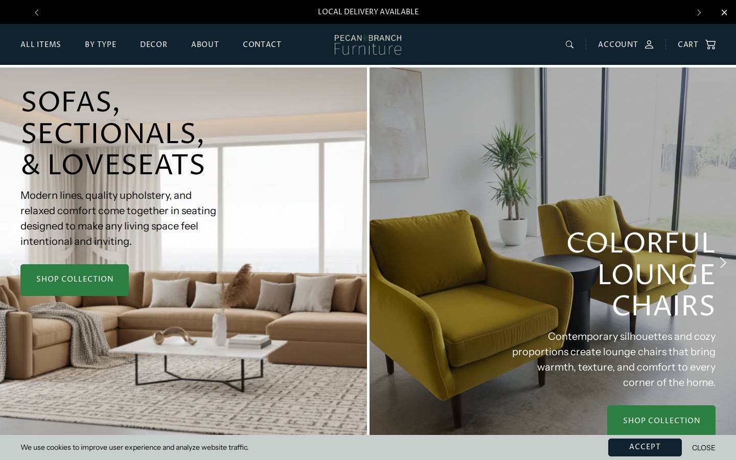 pecanbranchfurniture.com homepage screenshot