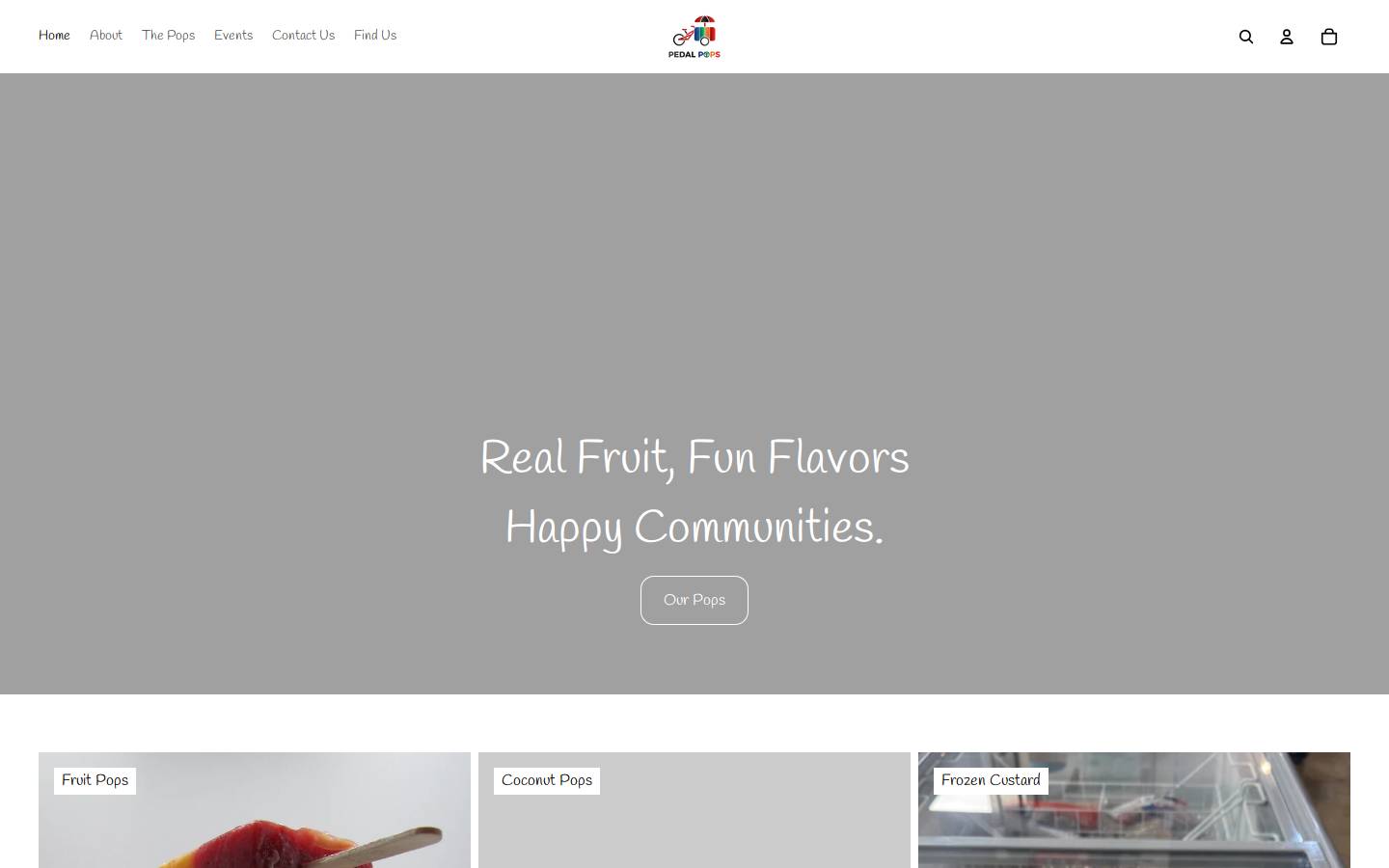 pedalpops.com homepage screenshot