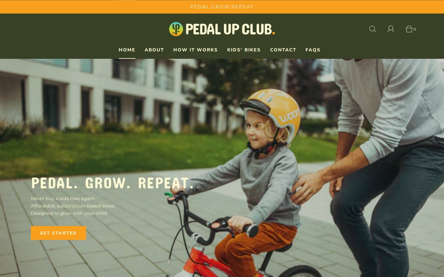 pedalupclub.com homepage screenshot