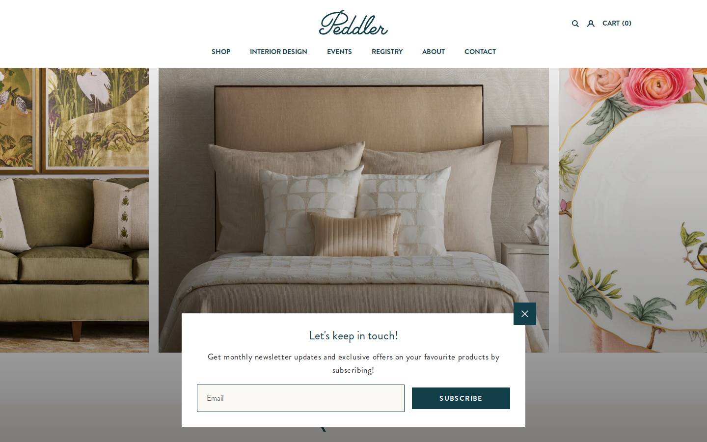 peddlerinteriors.com homepage screenshot