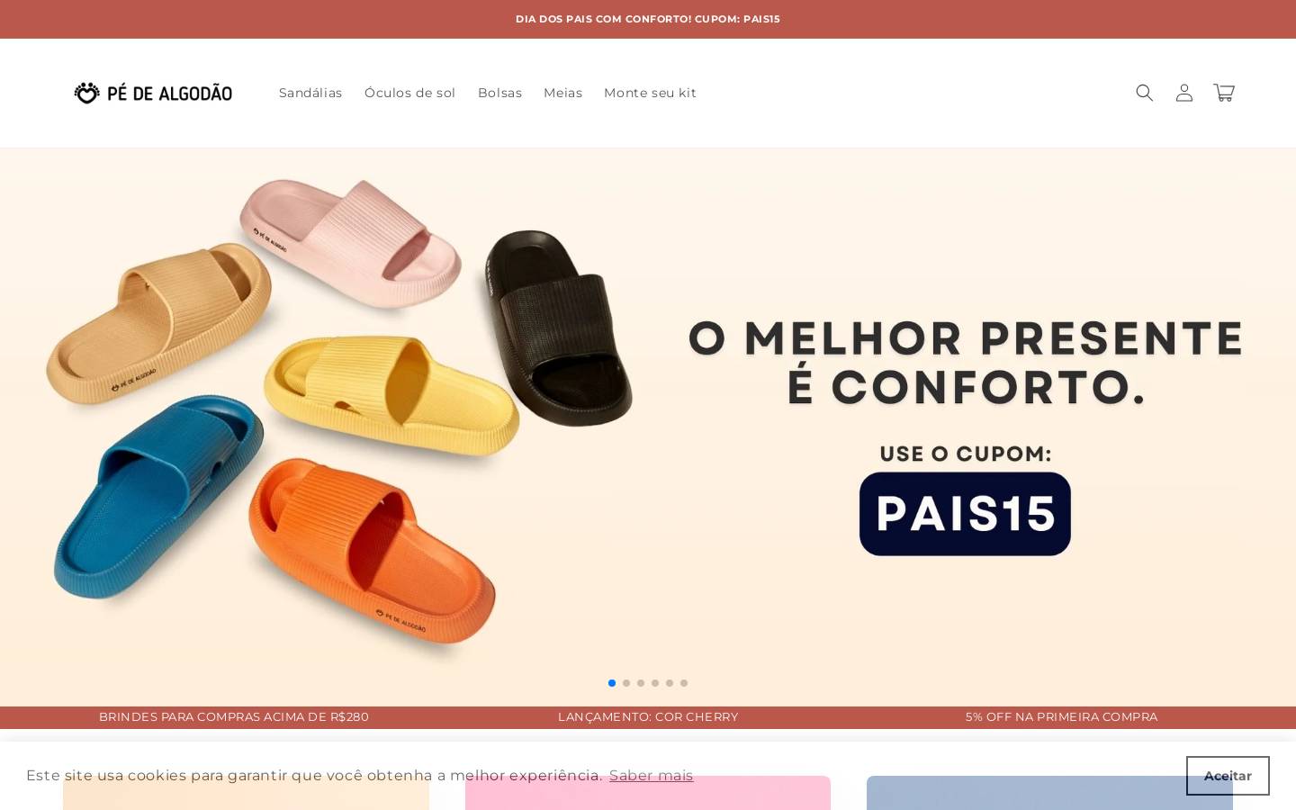 pedealgodao.com.br homepage screenshot