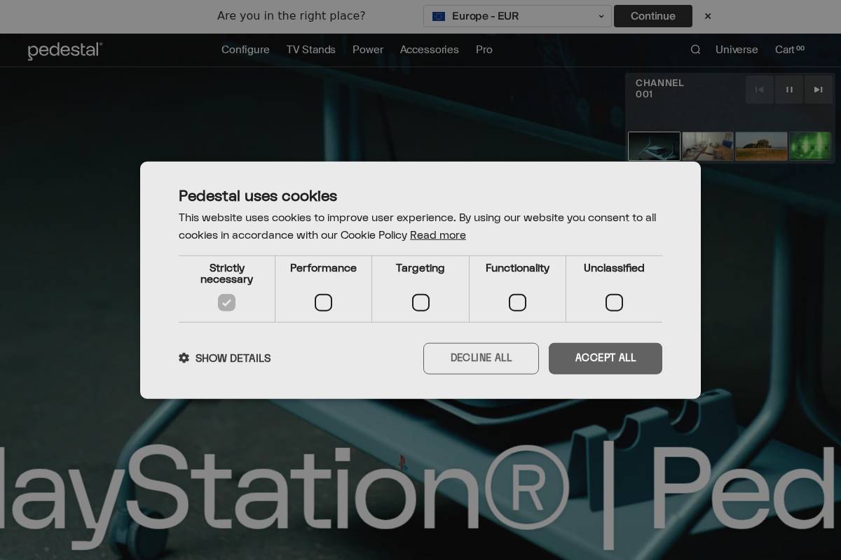 Pedestal homepage screenshot