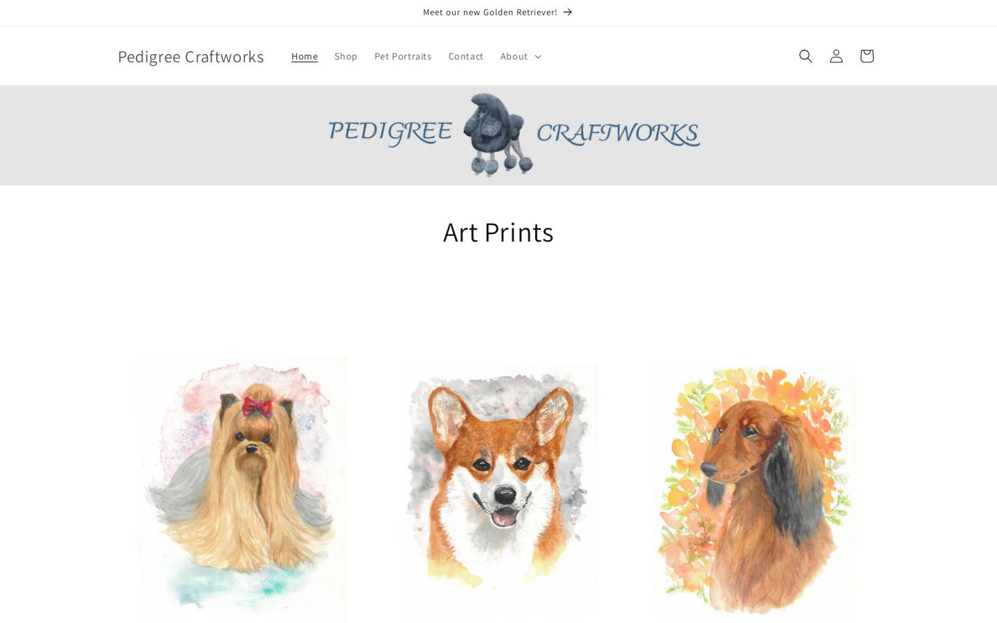 pedigreecraftworks.com homepage screenshot