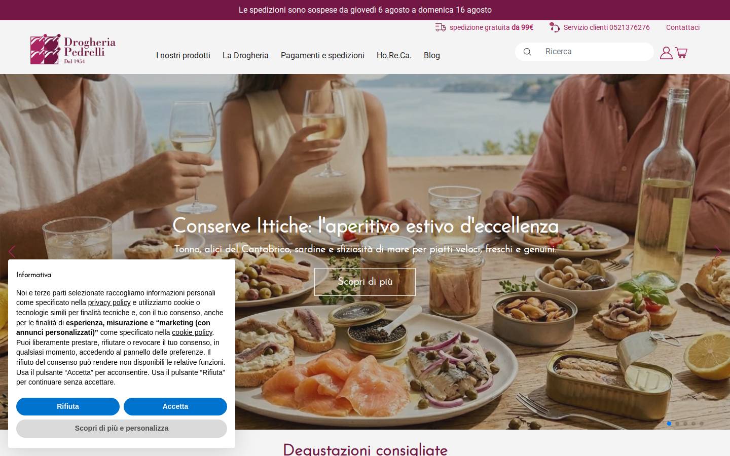 Drogheria Pedrelli homepage screenshot