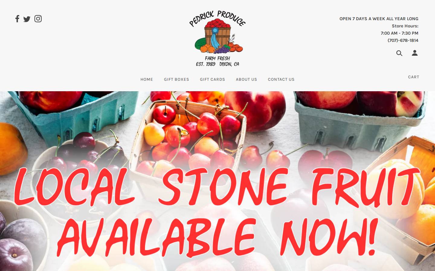 pedrickproduce.com homepage screenshot