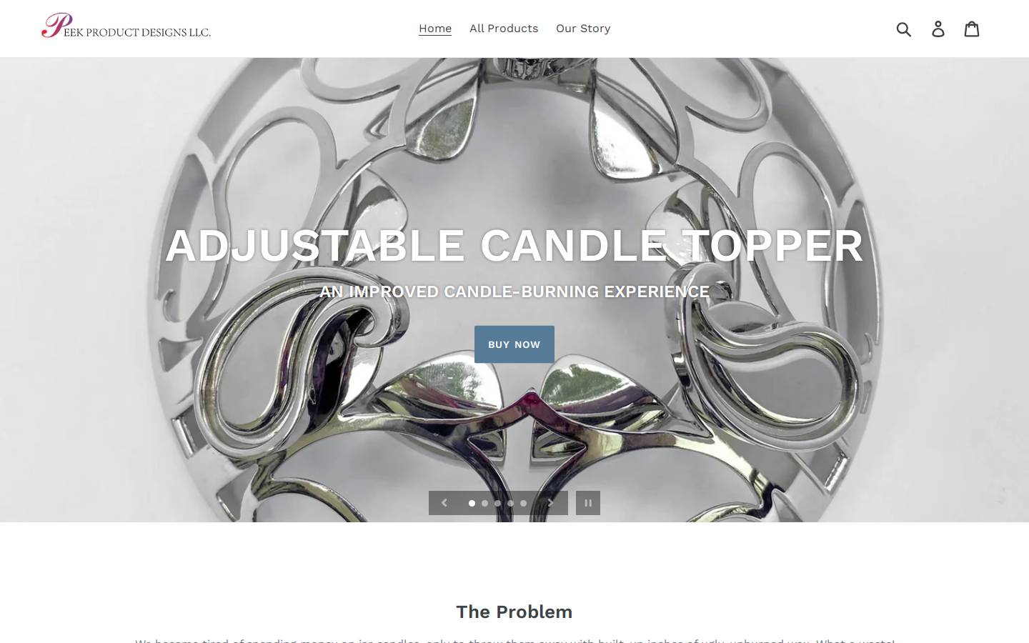 peekproductdesigns.com homepage screenshot