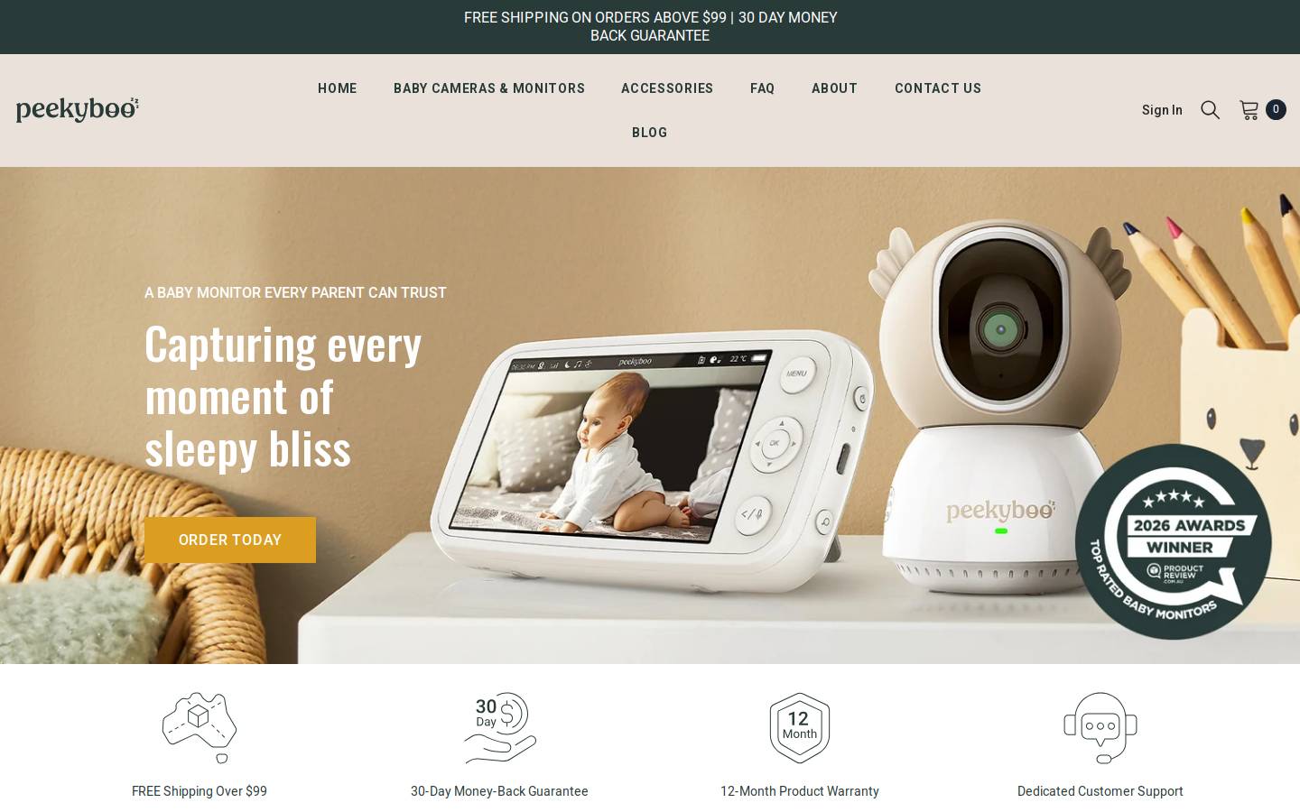 peekyboo.com.au homepage screenshot