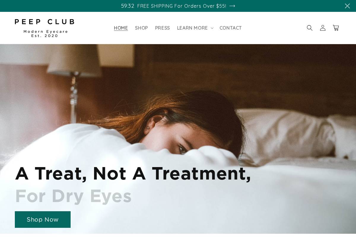 Peepclub homepage screenshot