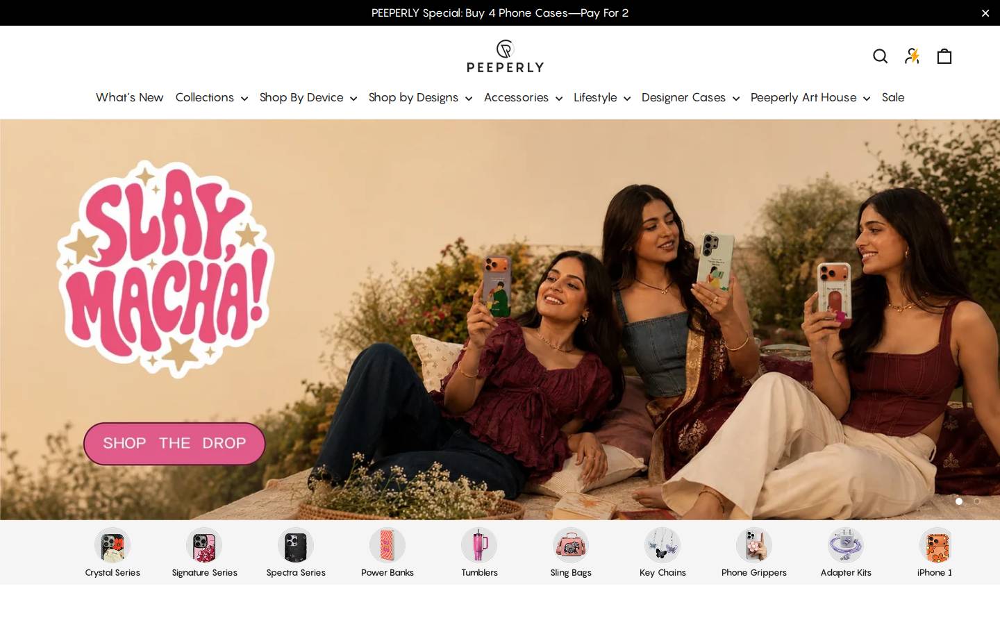 Peeperly India homepage screenshot
