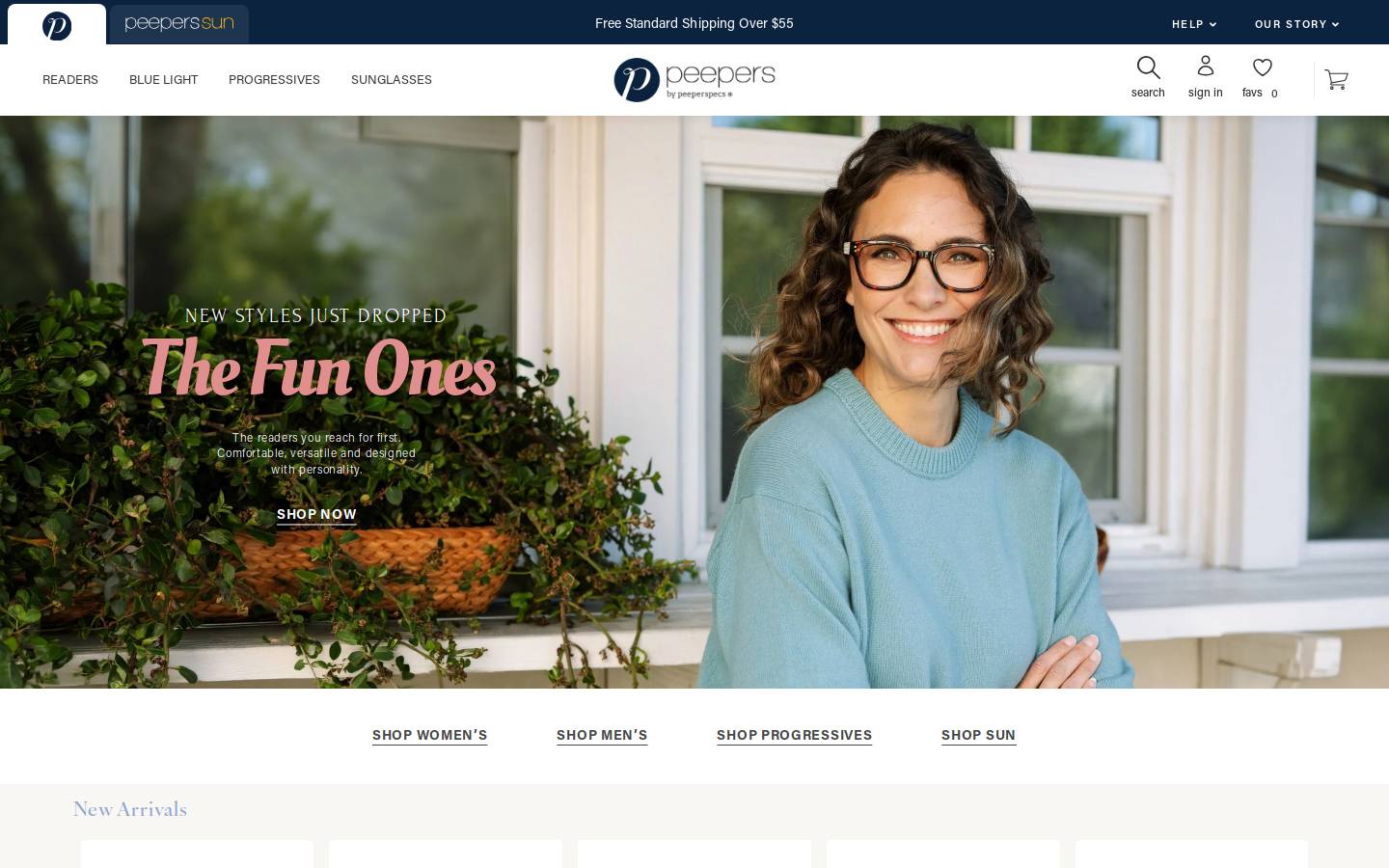 PeeperSpecs homepage screenshot