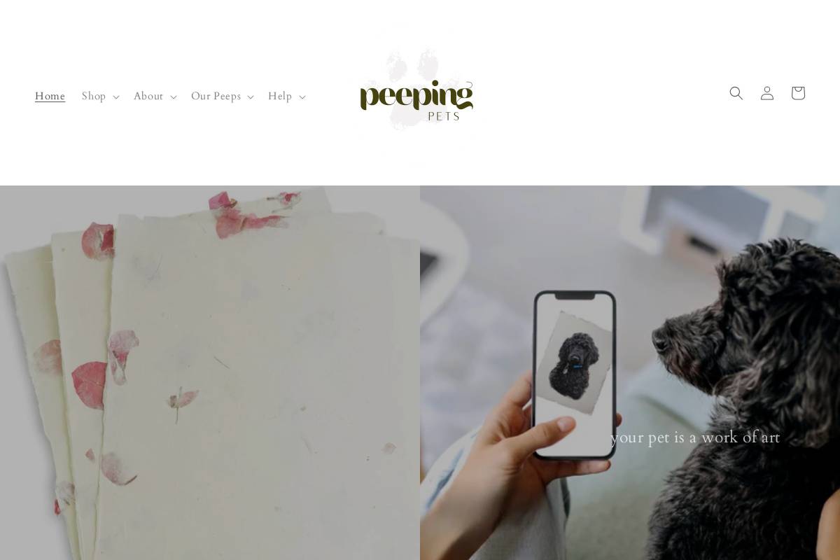peepingpets.com homepage screenshot