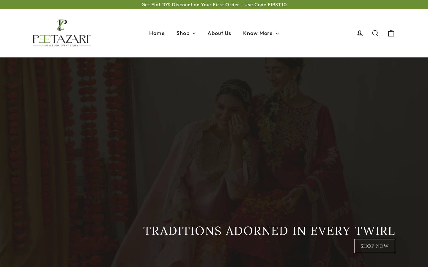 peetazari.co.in homepage screenshot